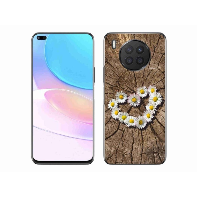 Gelový kryt mmCase na mobil Huawei Nova 8i - srdce z kopretin