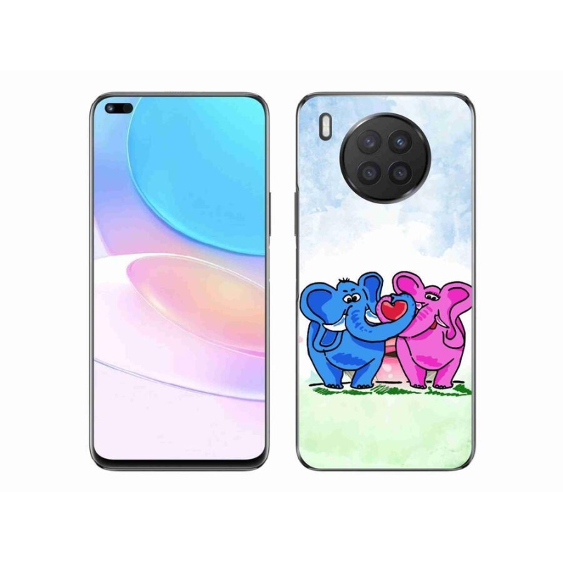Gelový kryt mmCase na mobil Huawei Nova 8i - zamilovaní sloni