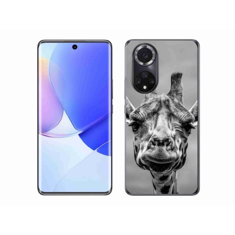 Gelový kryt mmCase na mobil Huawei Nova 9 - černobílá žirafa