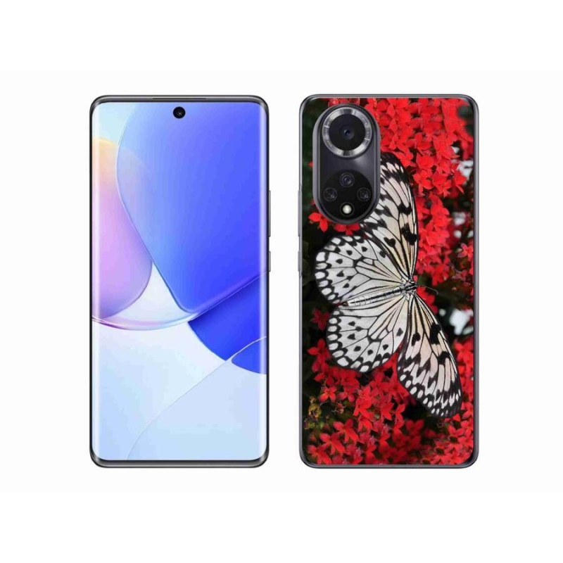 Gelový kryt mmCase na mobil Huawei Nova 9 - černobílý motýl 1
