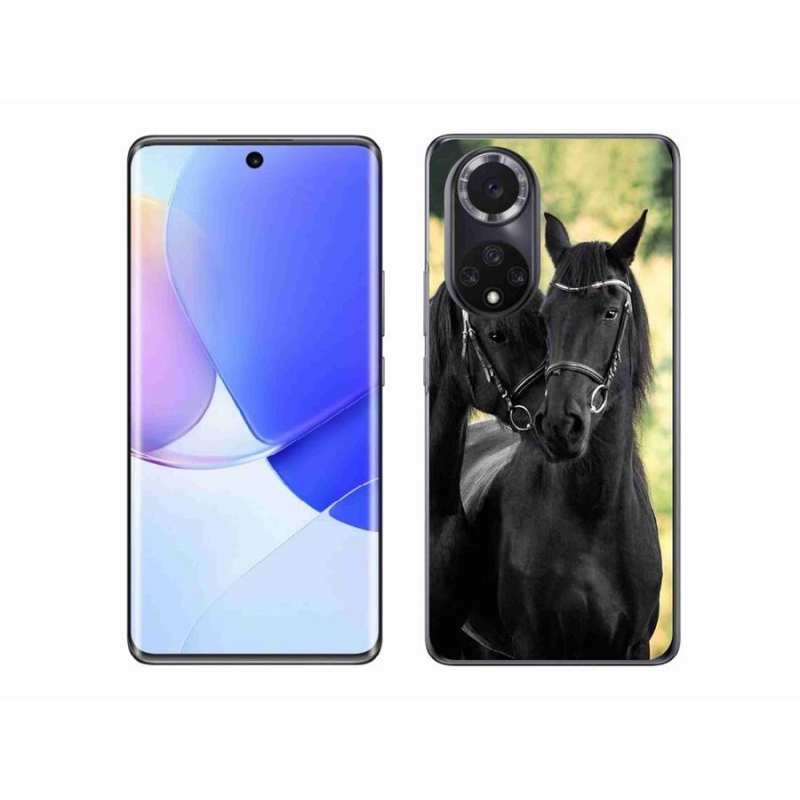 Gelový kryt mmCase na mobil Huawei Nova 9 - dva černí koně