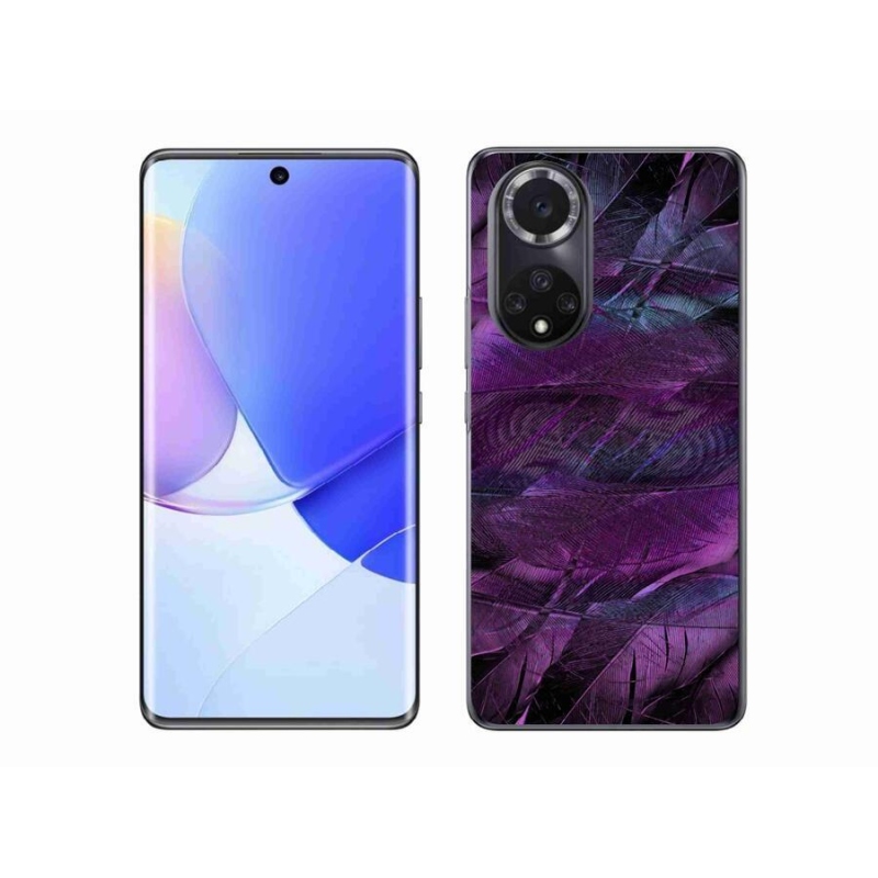 Gelový kryt mmCase na mobil Huawei Nova 9 - fialová pírka