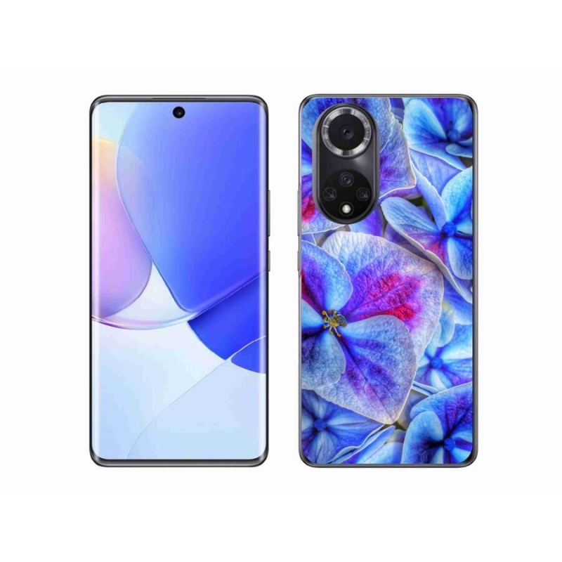 Gelový kryt mmCase na mobil Huawei Nova 9 - modré květy 1
