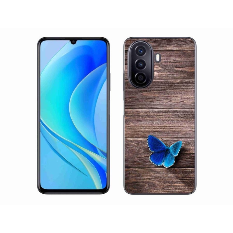 Gelový kryt mmCase na mobil Huawei Nova Y70 - modrý motýl 1