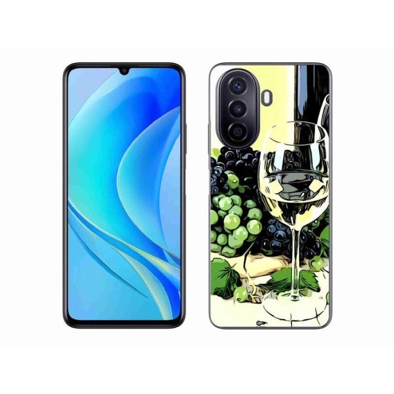 Gelový kryt mmCase na mobil Huawei Nova Y70 - sklenka vína