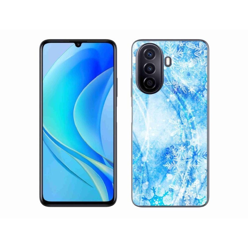 Gelový kryt mmCase na mobil Huawei Nova Y70 - sněhové vločky