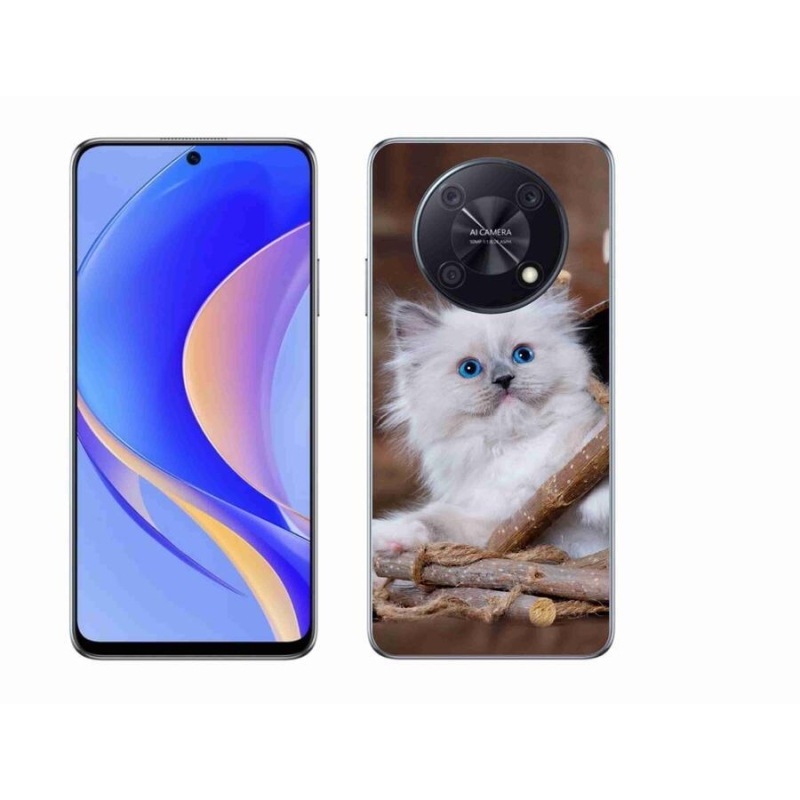 Gelový kryt mmCase na mobil Huawei Nova Y90 - bílé kotě