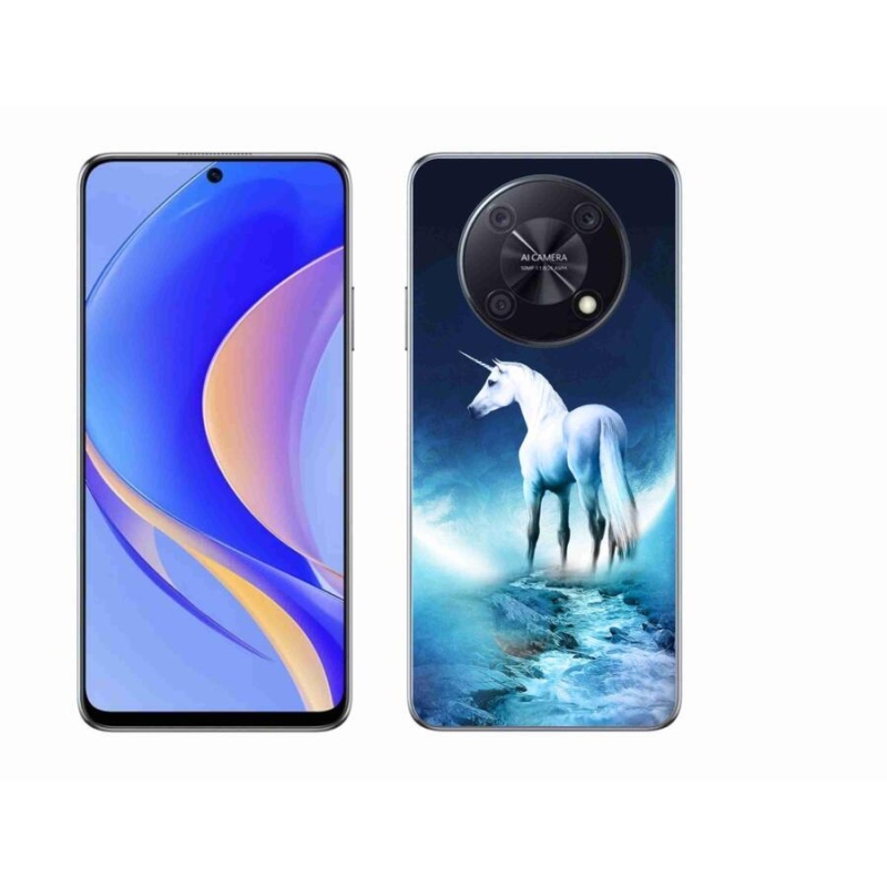 Gelový kryt mmCase na mobil Huawei Nova Y90 - bílý jednorožec