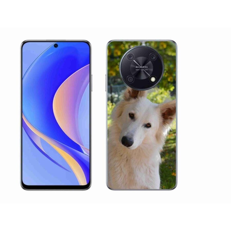 Gelový kryt mmCase na mobil Huawei Nova Y90 - bílý švýcarský ovčák 1