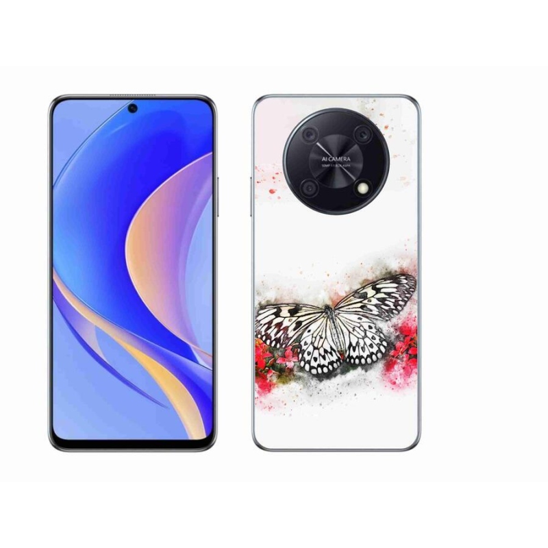 Gelový kryt mmCase na mobil Huawei Nova Y90 - černobílý motýl