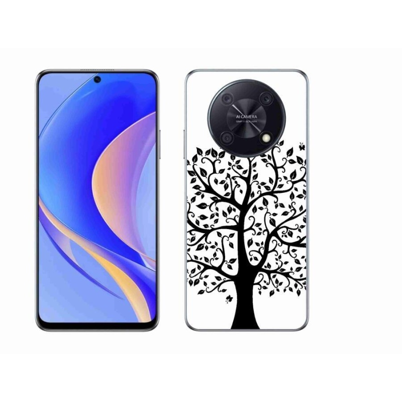 Gelový kryt mmCase na mobil Huawei Nova Y90 - černobílý strom