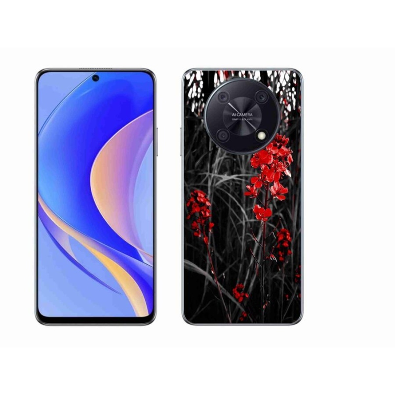 Gelový kryt mmCase na mobil Huawei Nova Y90 - červená rostlina