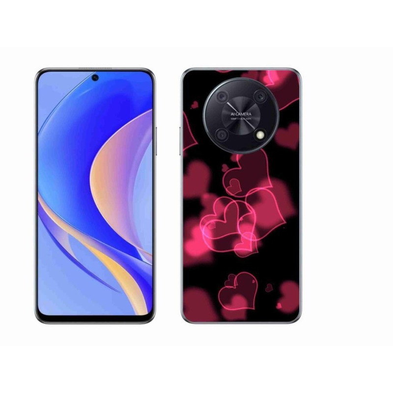 Gelový kryt mmCase na mobil Huawei Nova Y90 - červená srdíčka