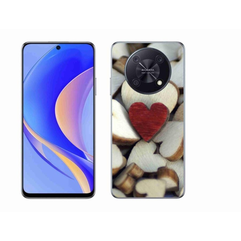 Gelový kryt mmCase na mobil Huawei Nova Y90 - gravírované červené srdce