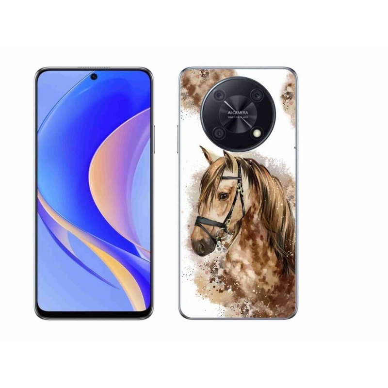 Gelový kryt mmCase na mobil Huawei Nova Y90 - hnědý kreslený kůň