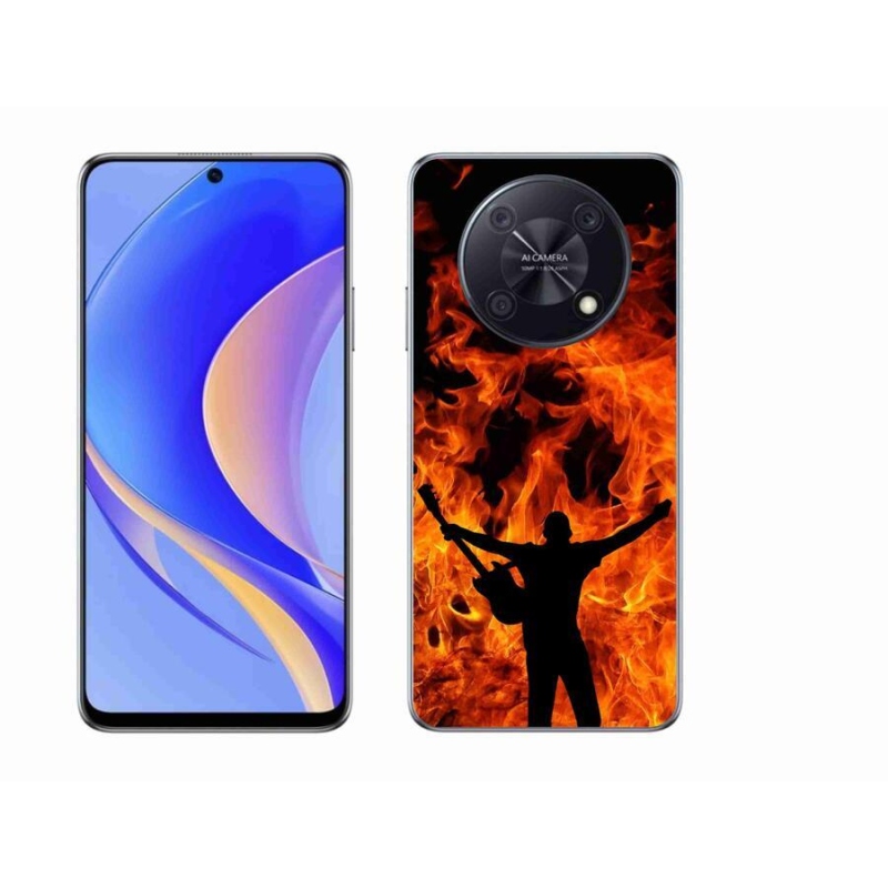 Gelový kryt mmCase na mobil Huawei Nova Y90 - muzikant a oheň