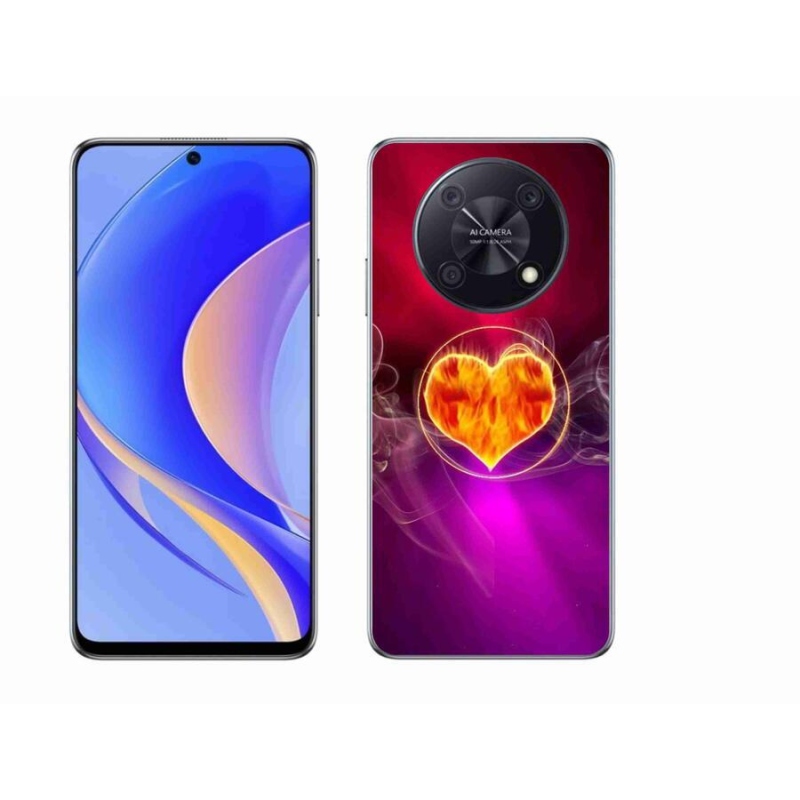 Gelový kryt mmCase na mobil Huawei Nova Y90 - ohnivé srdce