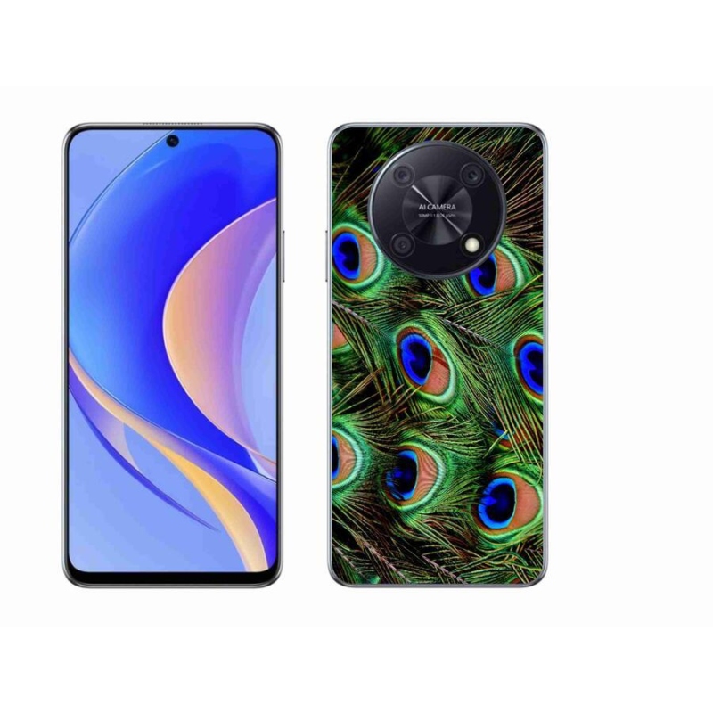 Gelový kryt mmCase na mobil Huawei Nova Y90 - paví peří