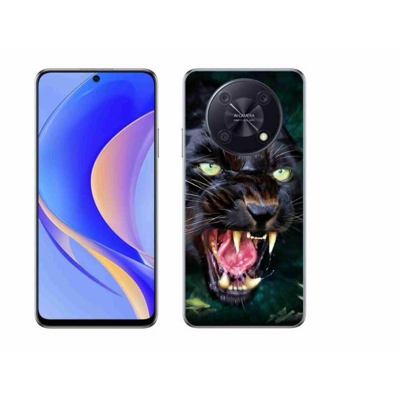 Gelový kryt mmCase na mobil Huawei Nova Y90 - rozzuřený černý panter