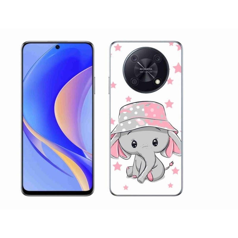 Gelový kryt mmCase na mobil Huawei Nova Y90 - růžový slon