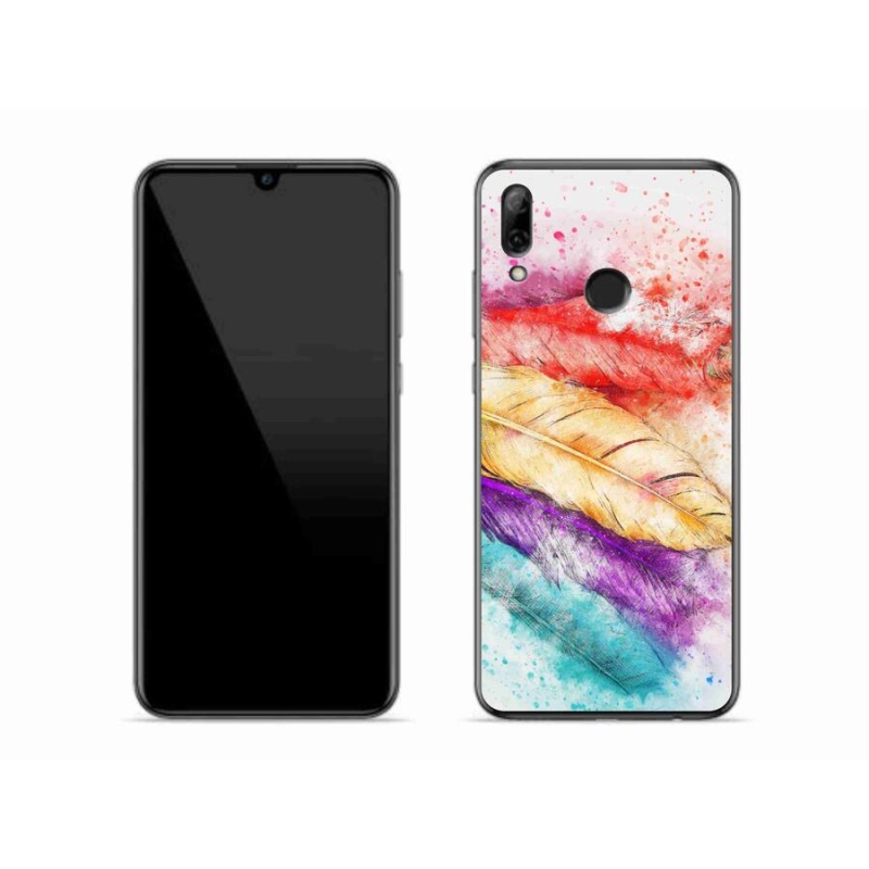 Gelový kryt mmCase na mobil Huawei P Smart (2019) - barevné peří