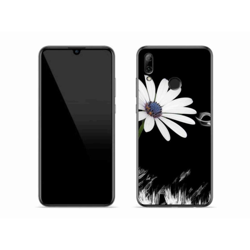 Gelový kryt mmCase na mobil Huawei P Smart (2019) - bílá květina