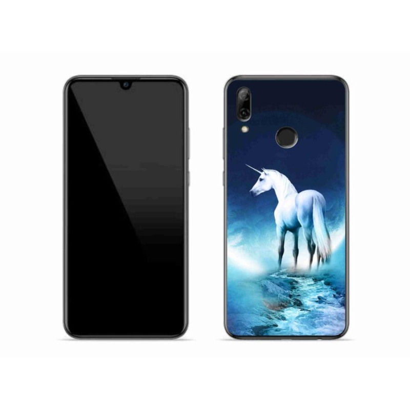 Gelový kryt mmCase na mobil Huawei P Smart (2019) - bílý jednorožec
