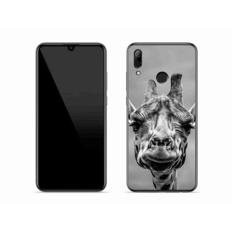 Gelový kryt mmCase na mobil Huawei P Smart (2019) - černobílá žirafa
