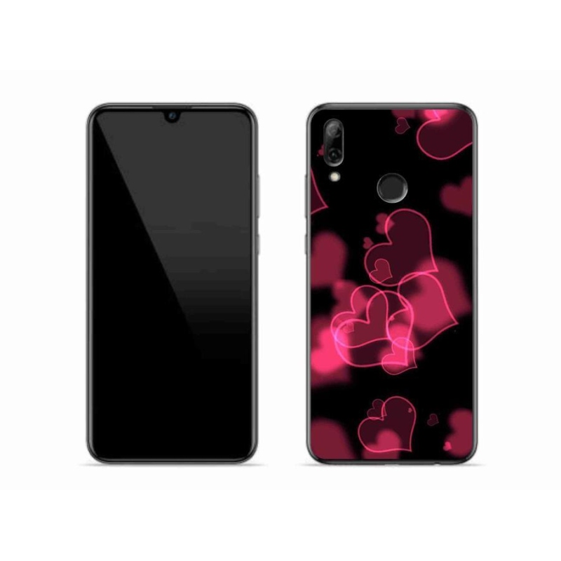 Gelový kryt mmCase na mobil Huawei P Smart (2019) - červená srdíčka