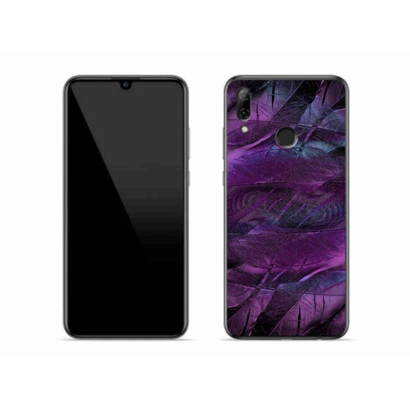 Gelový kryt mmCase na mobil Huawei P Smart (2019) - fialová pírka