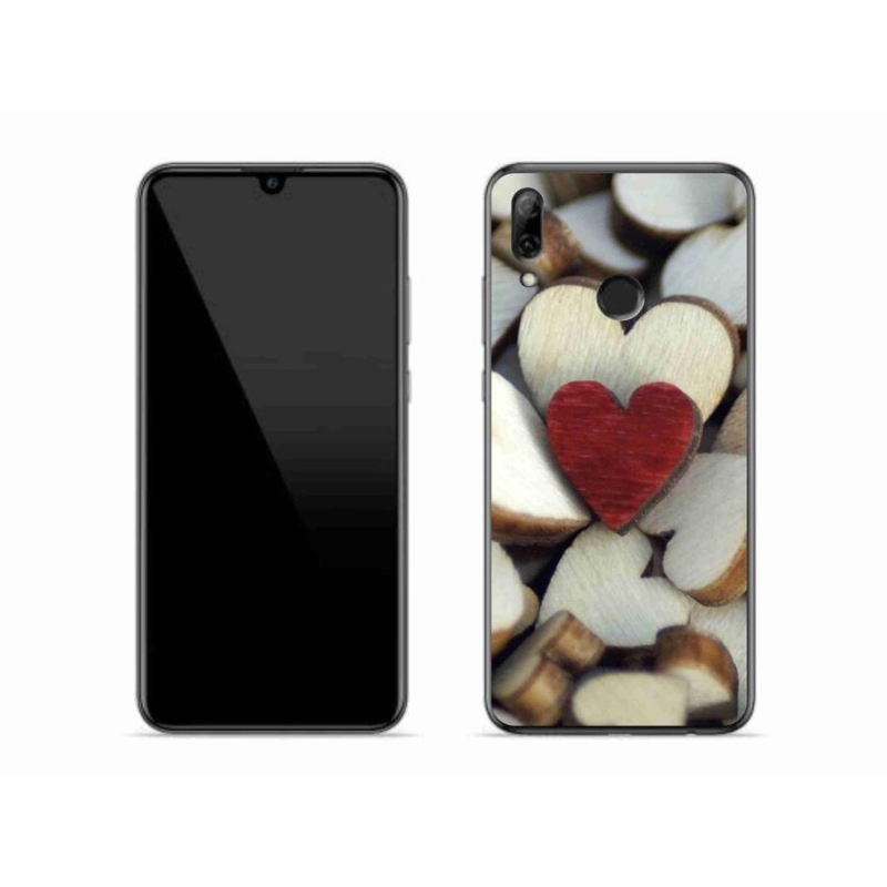 Gelový kryt mmCase na mobil Huawei P Smart (2019) - gravírované červené srdce