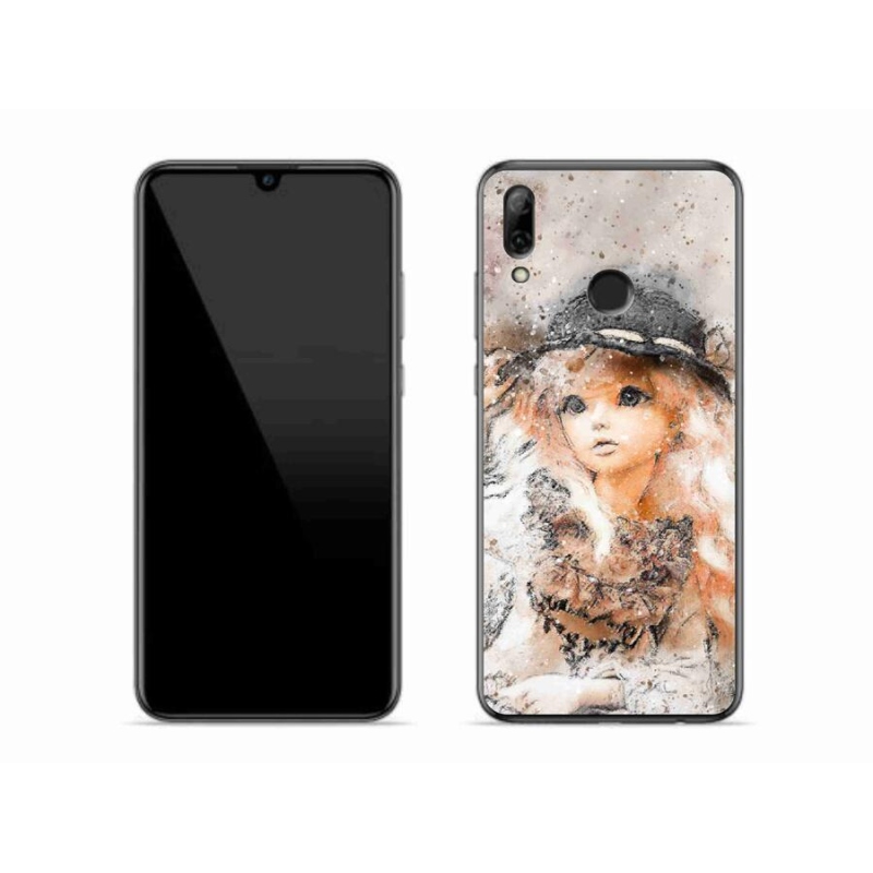 Gelový kryt mmCase na mobil Huawei P Smart (2019) - holčička s kloboukem