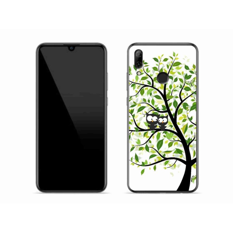 Gelový kryt mmCase na mobil Huawei P Smart (2019) - sovičky na stromě