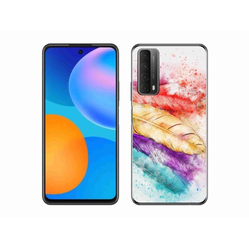 Gelový kryt mmCase na mobil Huawei P Smart (2021) - barevné peří