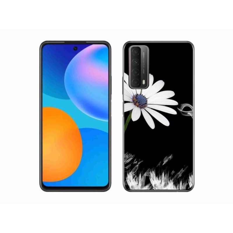 Gelový kryt mmCase na mobil Huawei P Smart (2021) - bílá květina