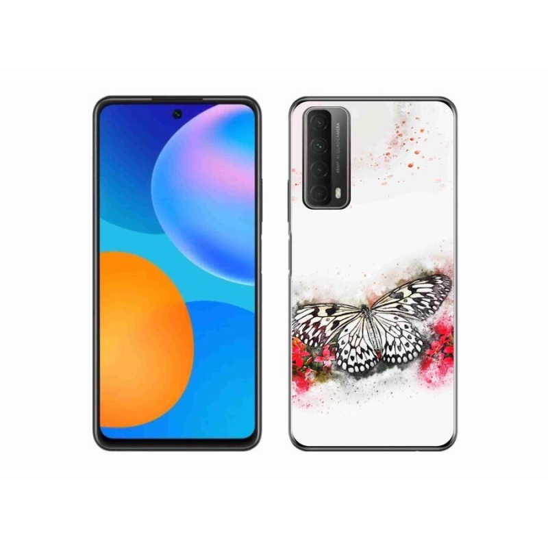 Gelový kryt mmCase na mobil Huawei P Smart (2021) - černobílý motýl