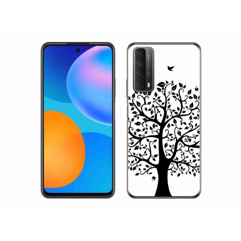 Gelový kryt mmCase na mobil Huawei P Smart (2021) - černobílý strom