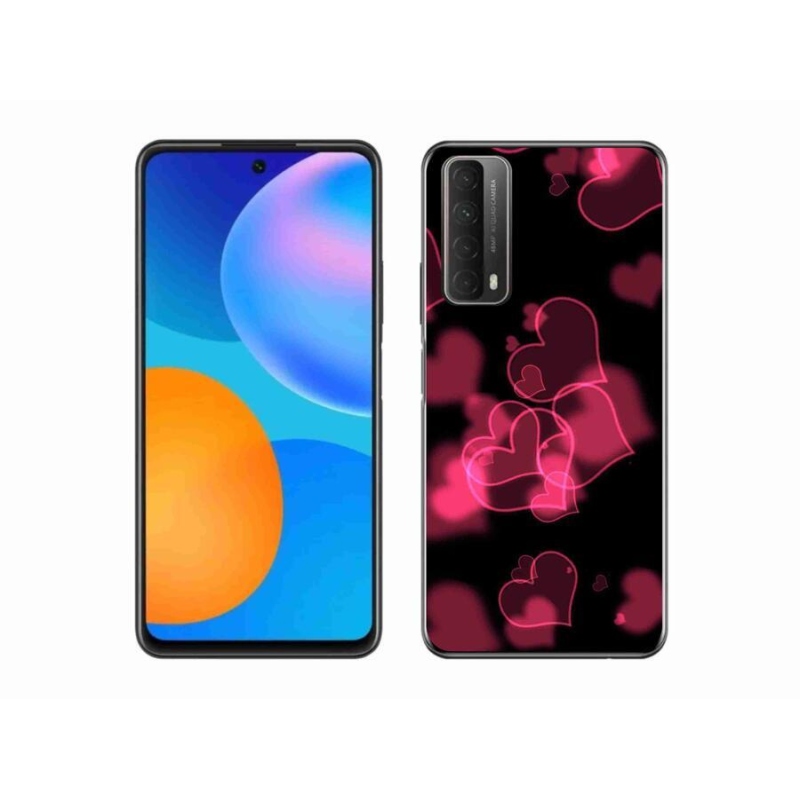 Gelový kryt mmCase na mobil Huawei P Smart (2021) - červená srdíčka