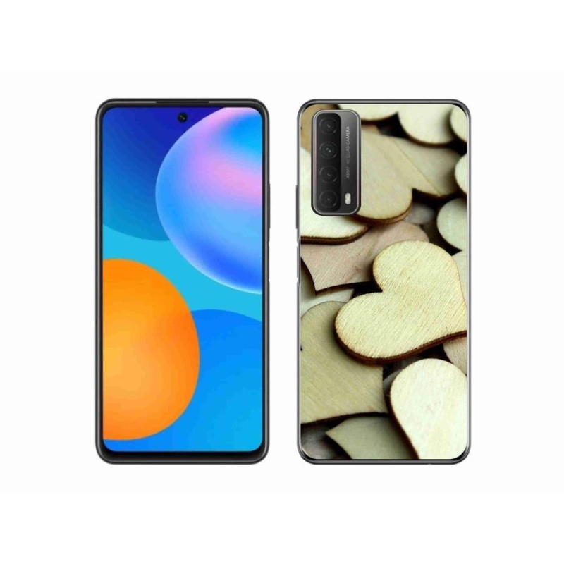 Gelový kryt mmCase na mobil Huawei P Smart (2021) - dřevěná srdíčka