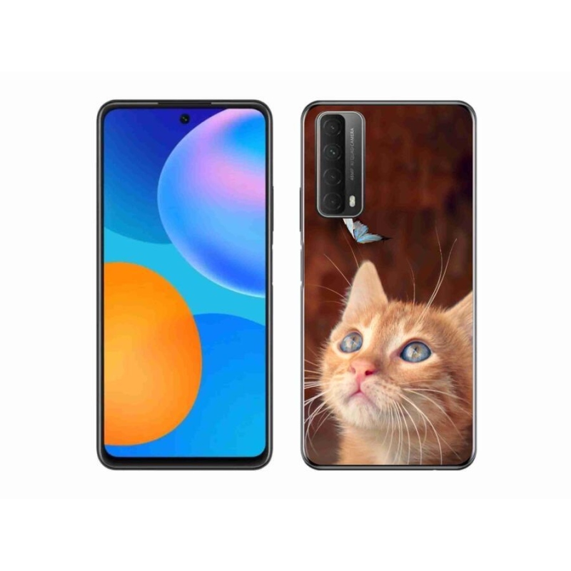 Gelový kryt mmCase na mobil Huawei P Smart (2021) - motýl a kotě