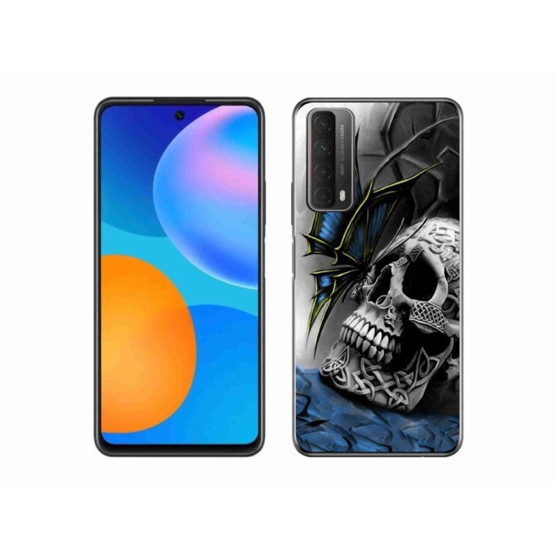 Gelový kryt mmCase na mobil Huawei P Smart (2021) - motýl a lebka