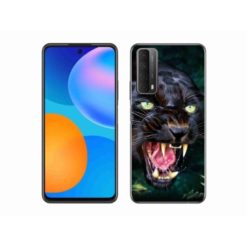 Gelový kryt mmCase na mobil Huawei P Smart (2021) - rozzuřený černý panter