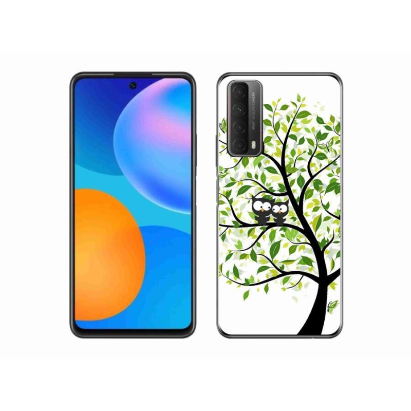 Gelový kryt mmCase na mobil Huawei P Smart (2021) - sovičky na stromě