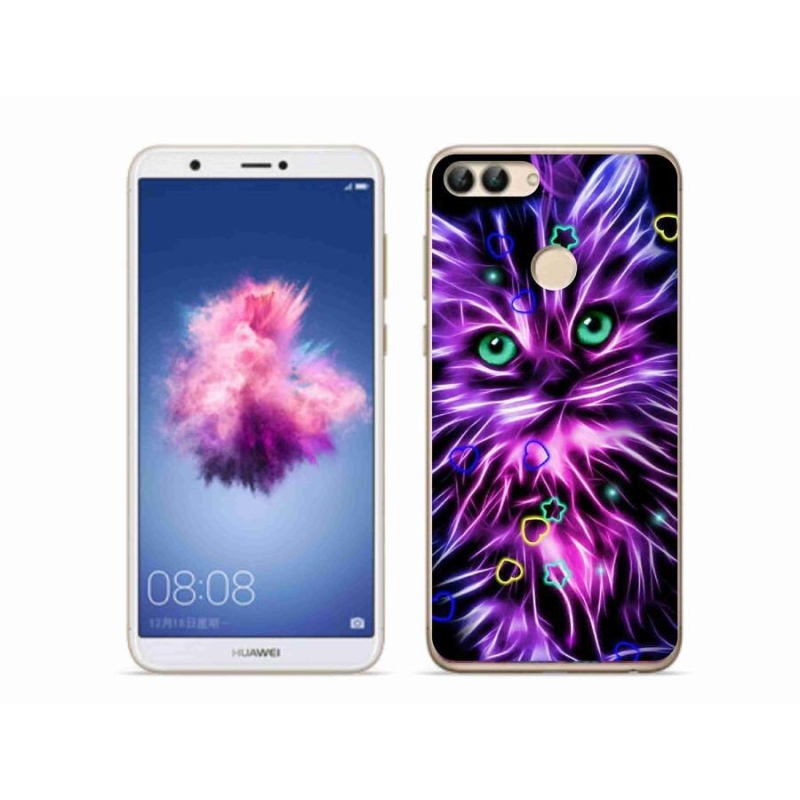 Gelový kryt mmCase na mobil Huawei P Smart - abstraktní kočka