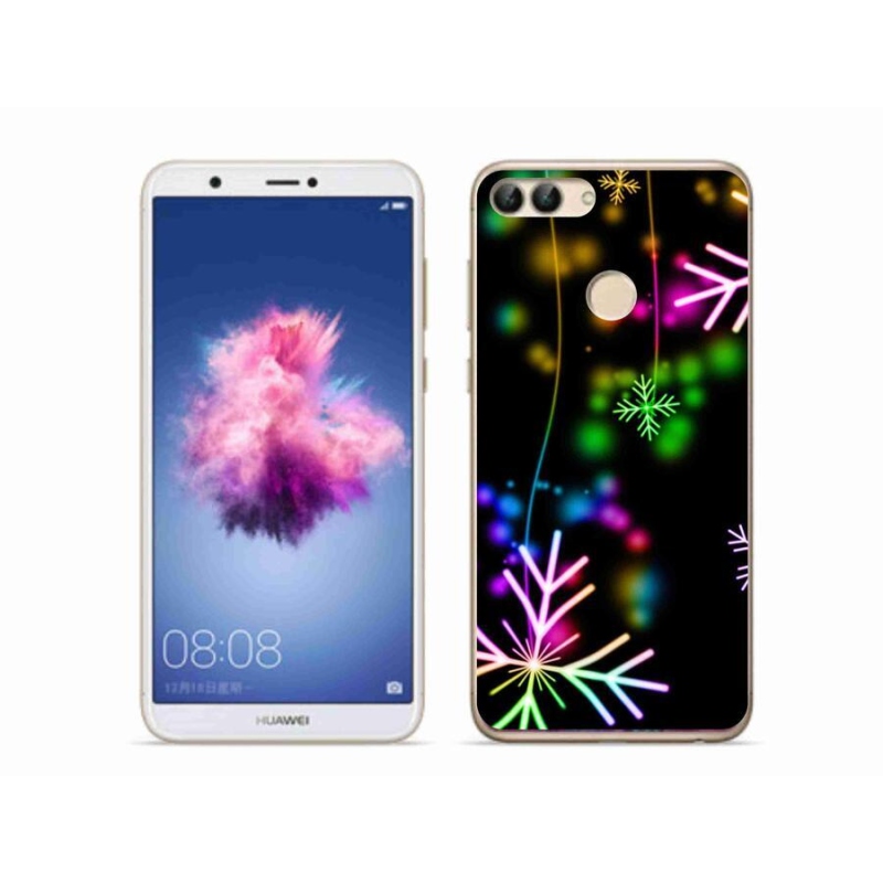 Gelový kryt mmCase na mobil Huawei P Smart - barevné vločky