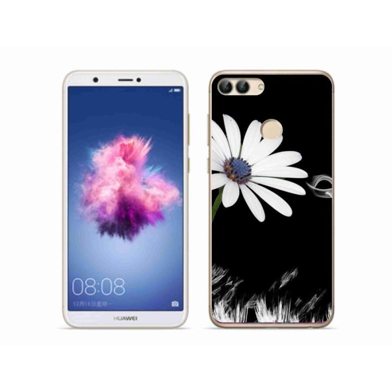 Gelový kryt mmCase na mobil Huawei P Smart - bílá květina