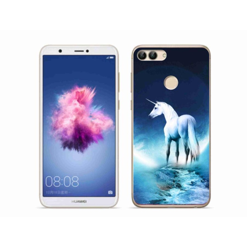 Gelový kryt mmCase na mobil Huawei P Smart - bílý jednorožec