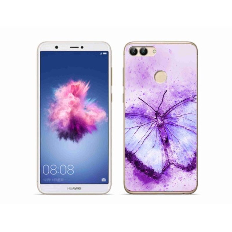 Gelový kryt mmCase na mobil Huawei P Smart - fialový motýl