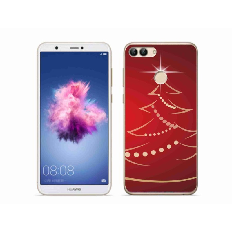 Gelový kryt mmCase na mobil Huawei P Smart - kreslený vánoční stromek