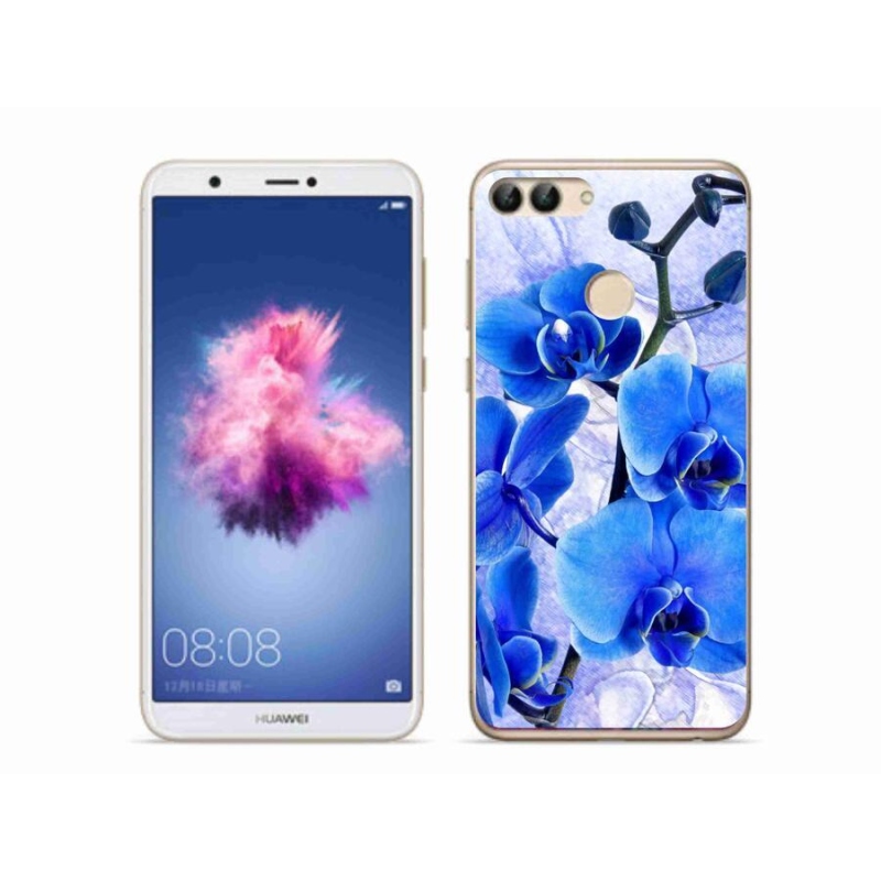 Gelový kryt mmCase na mobil Huawei P Smart - modré květy